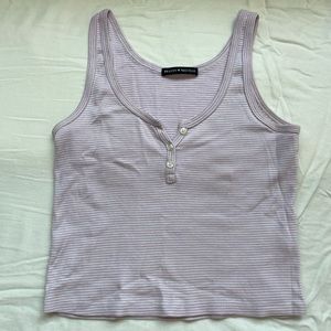 Brandy Melville light pink and white striped Dalis tank